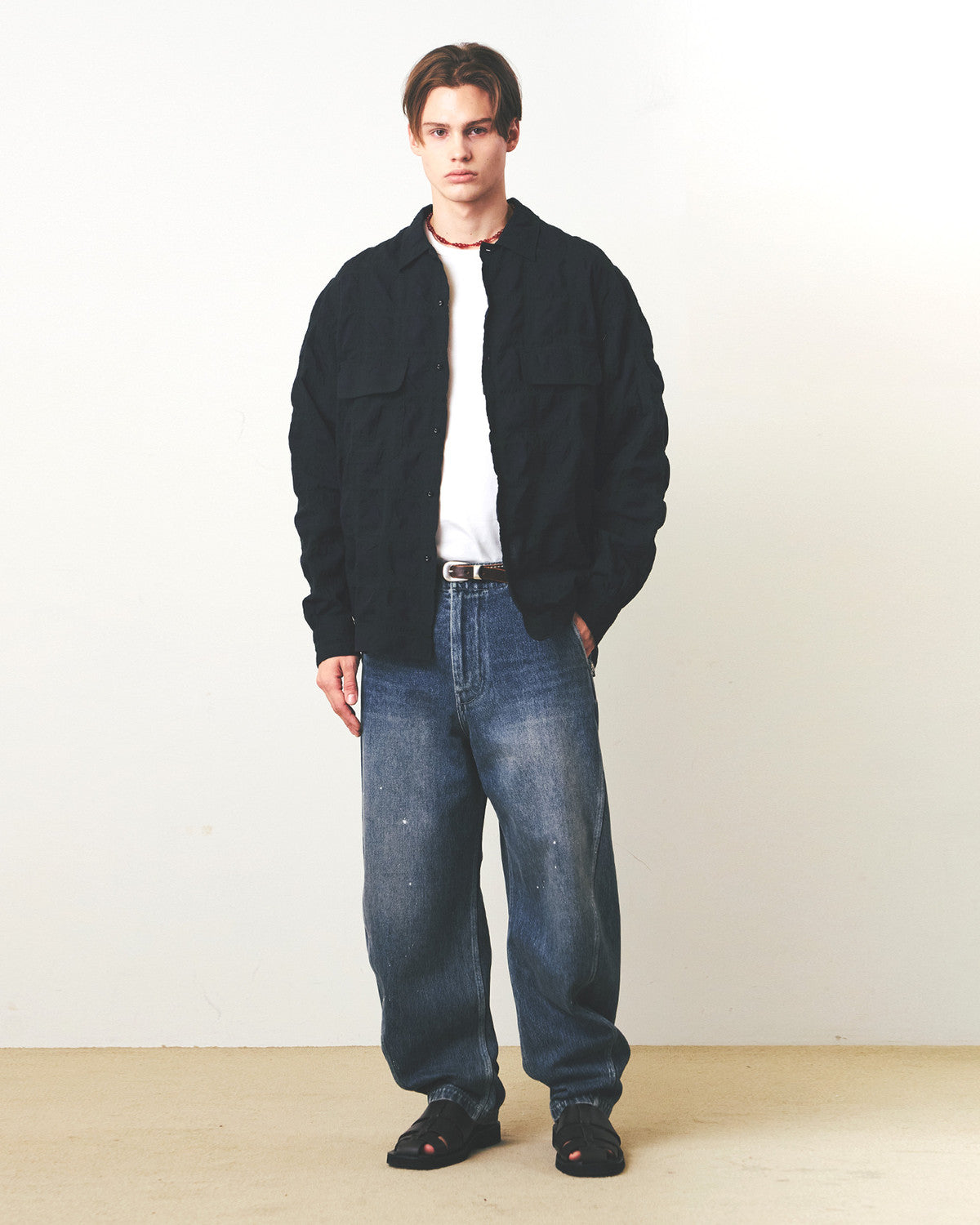 Eastlogue - Holiday Shirts (Navy Dot Embroidery) product image 4 | TRAB K-Fashion Australia