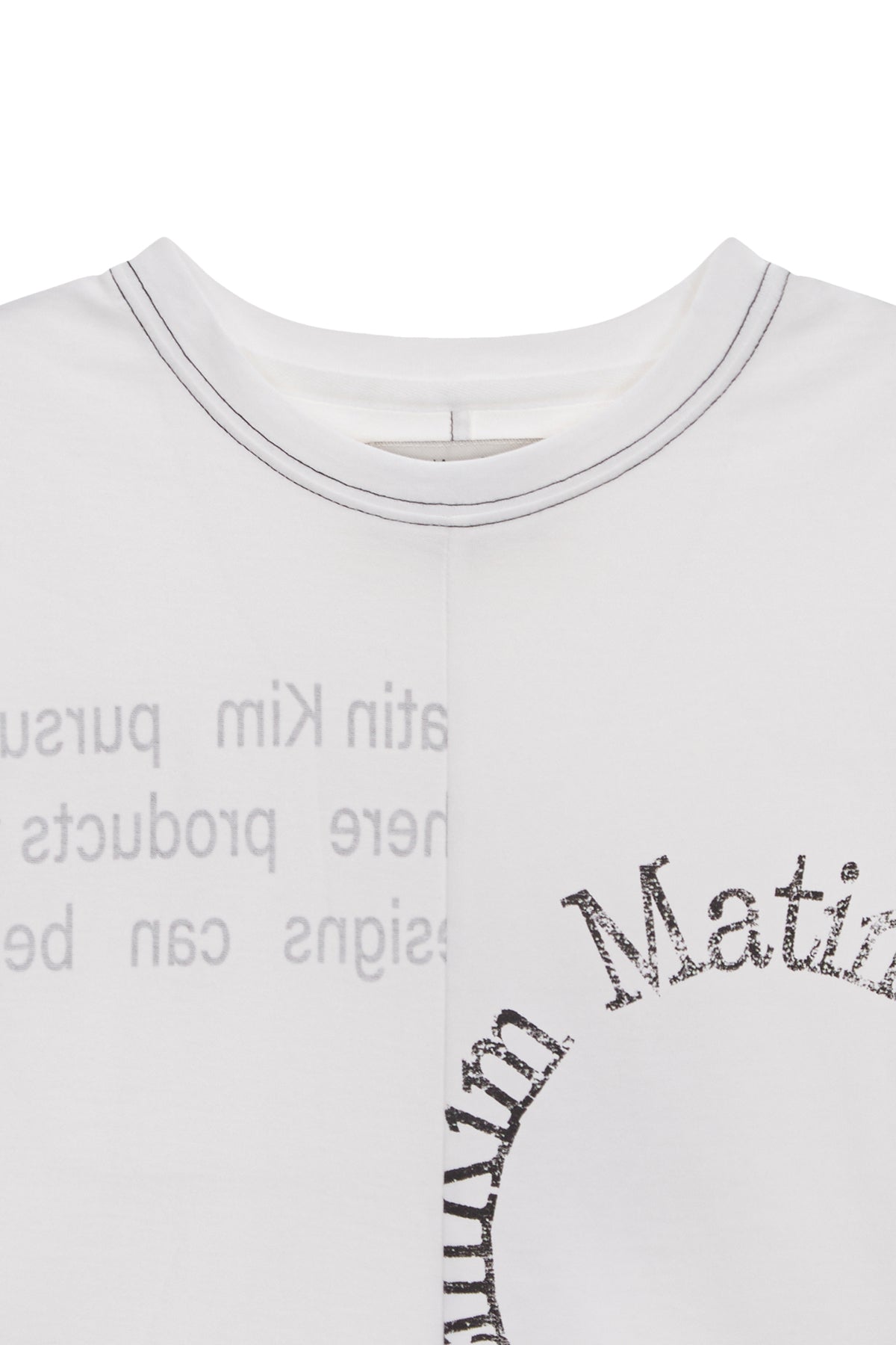Matin Kim - Print Mixed Crop Top (White) product image 3 | TRAB K-Fashion Australia