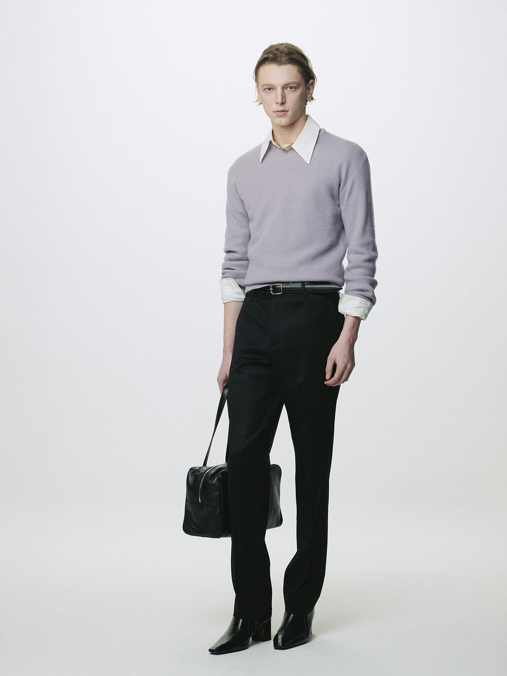 Tonywack - Super Fine Wool Commando V-Neck Knit (Slate Grey) product image 2 | TRAB K-Fashion Australia