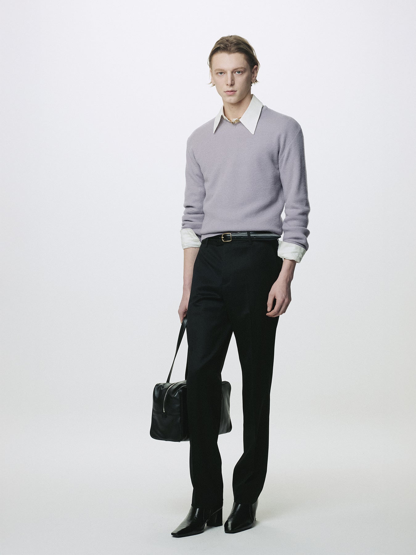 Tonywack - Super Fine Wool Commando V-Neck Knit (Slate Grey) product image 2 | TRAB K-Fashion Australia
