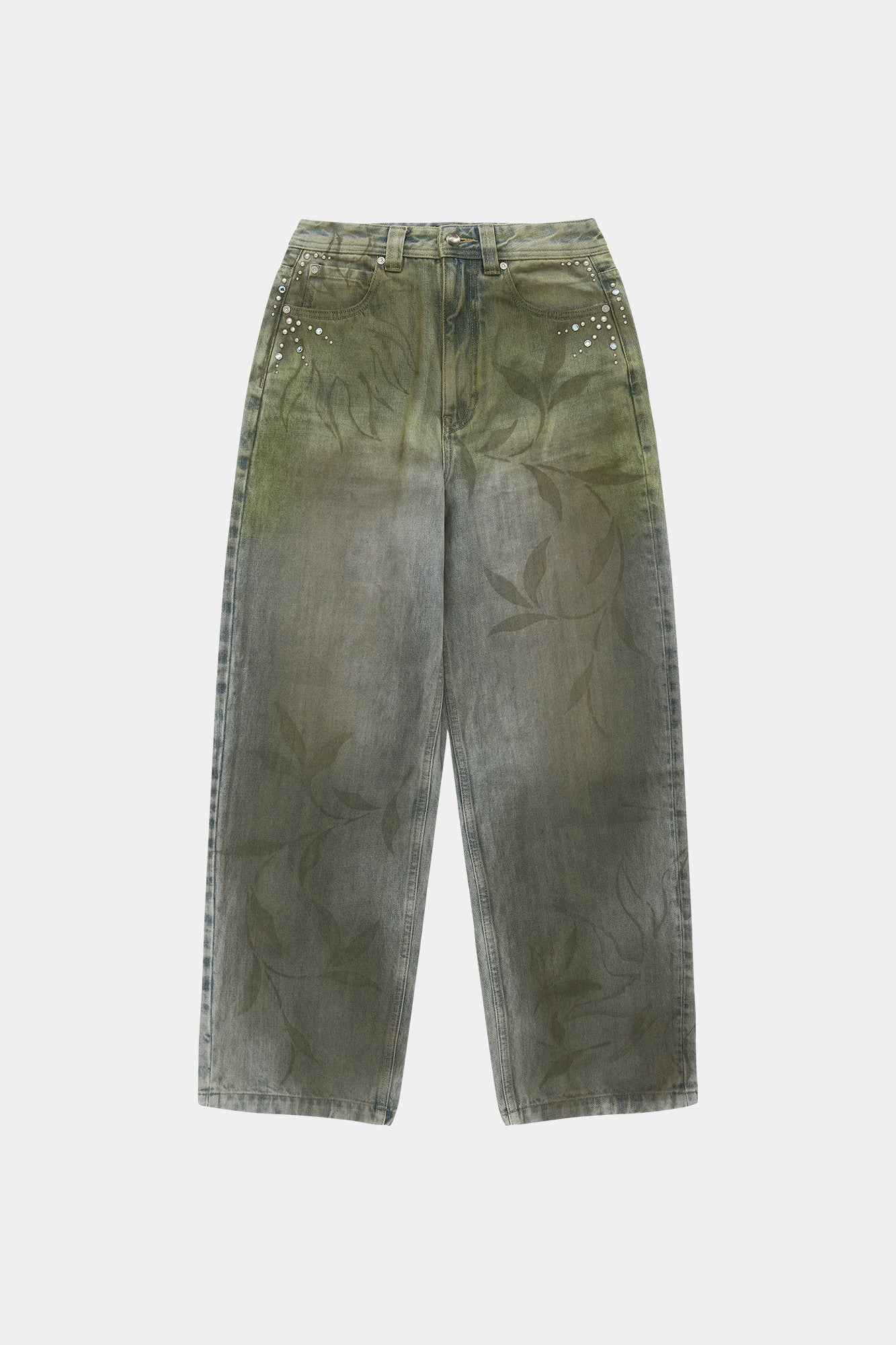 Andersson Bell - Botanical-Print Jeans (Green/Blue) product image 8 | TRAB K-Fashion Australia