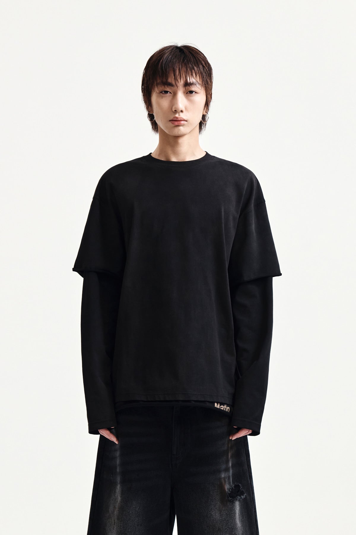 Matin Kim - Spray Effect Layered Top (Black) product image 10 | TRAB K-Fashion Australia