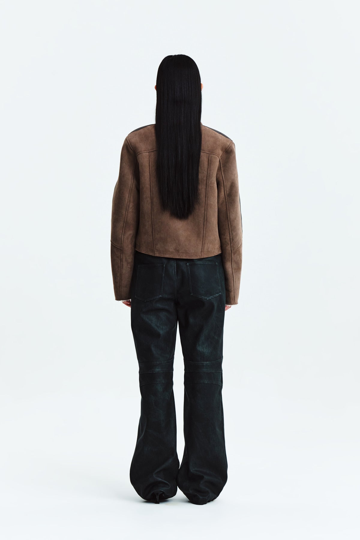 Matin Kim - Biker Detail Washed Leather Pants (Khaki) product image 7 | TRAB K-Fashion Australia