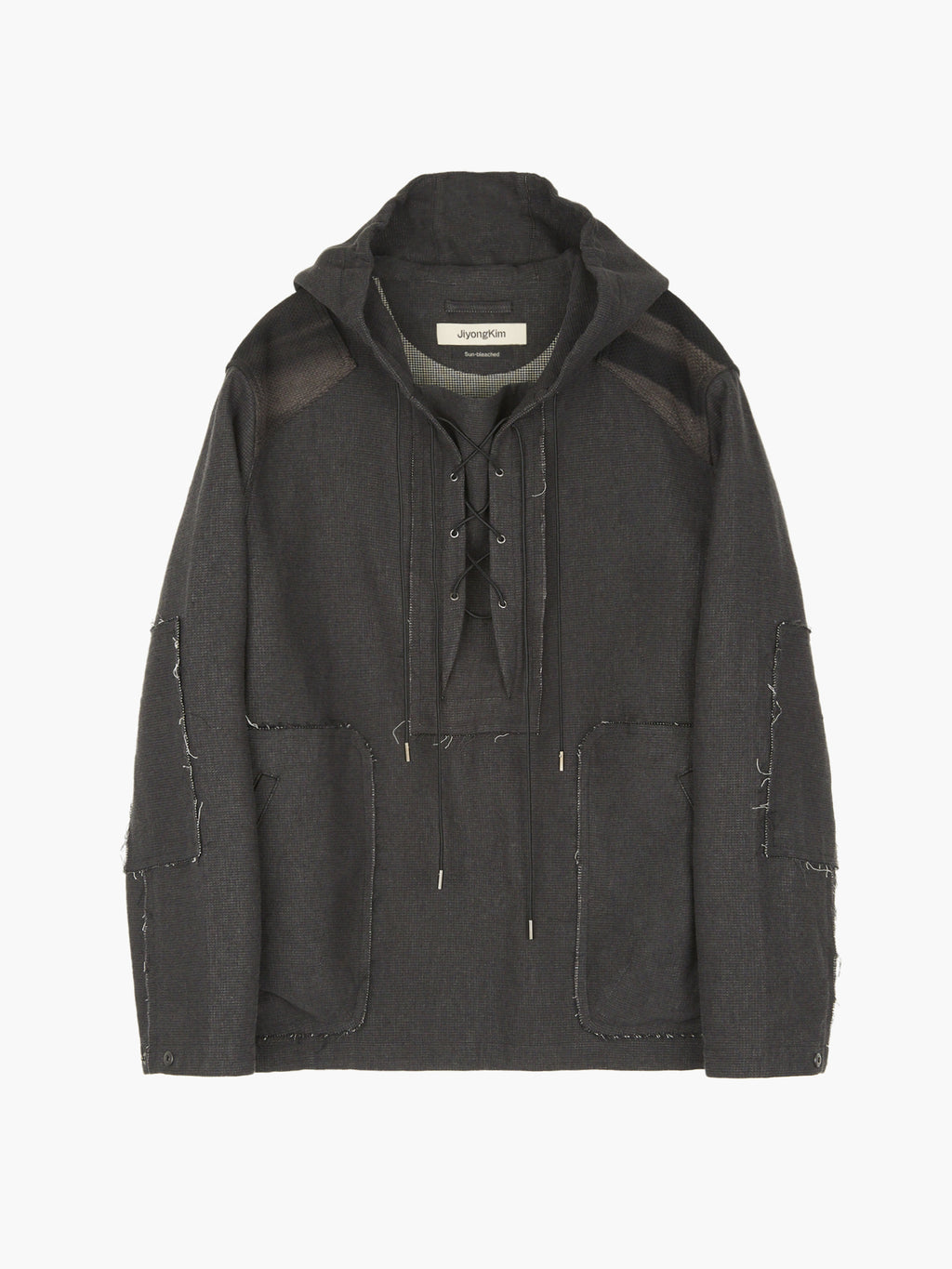 Jiyong Kim - Sun-Bleached Raw Edged Anorak (Black) product image 8 | TRAB K-Fashion Australia