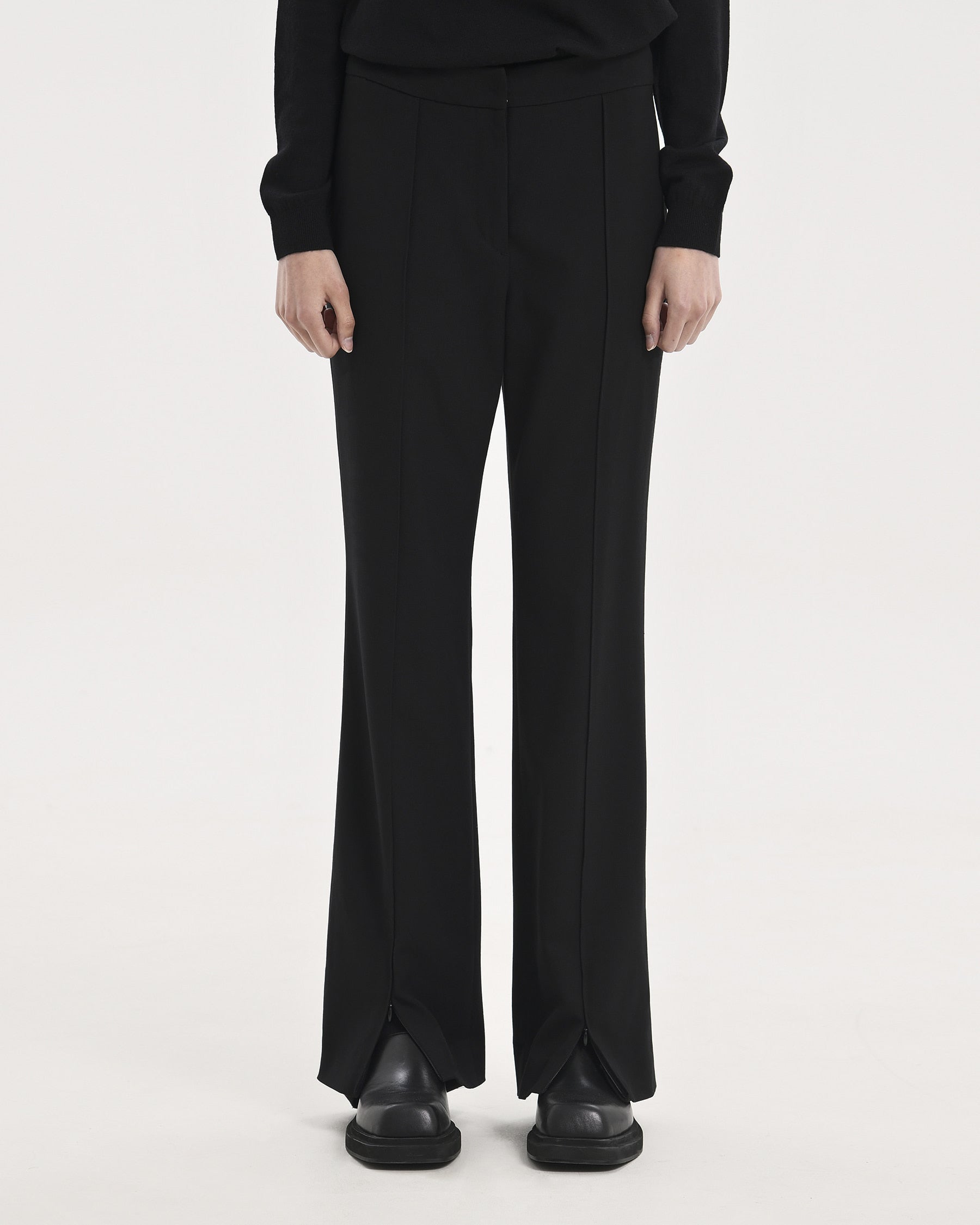 Brownyard - Lowrise Slit Pants (Black) product image 1 | TRAB K-Fashion Australia