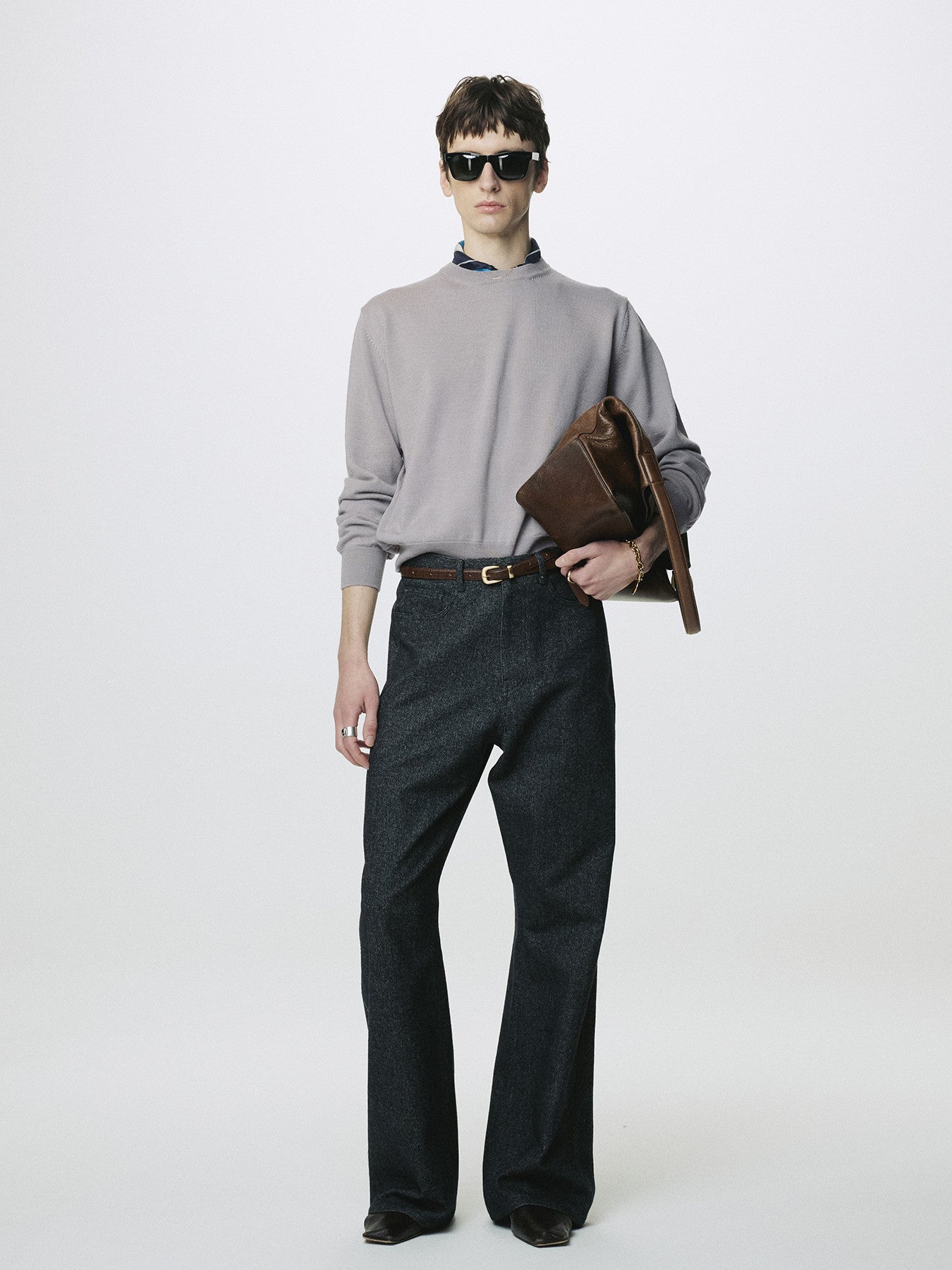 Tonywack - Spring Wool Crew Neck Knit (Pale Grey) product image 1 | TRAB K-Fashion Australia