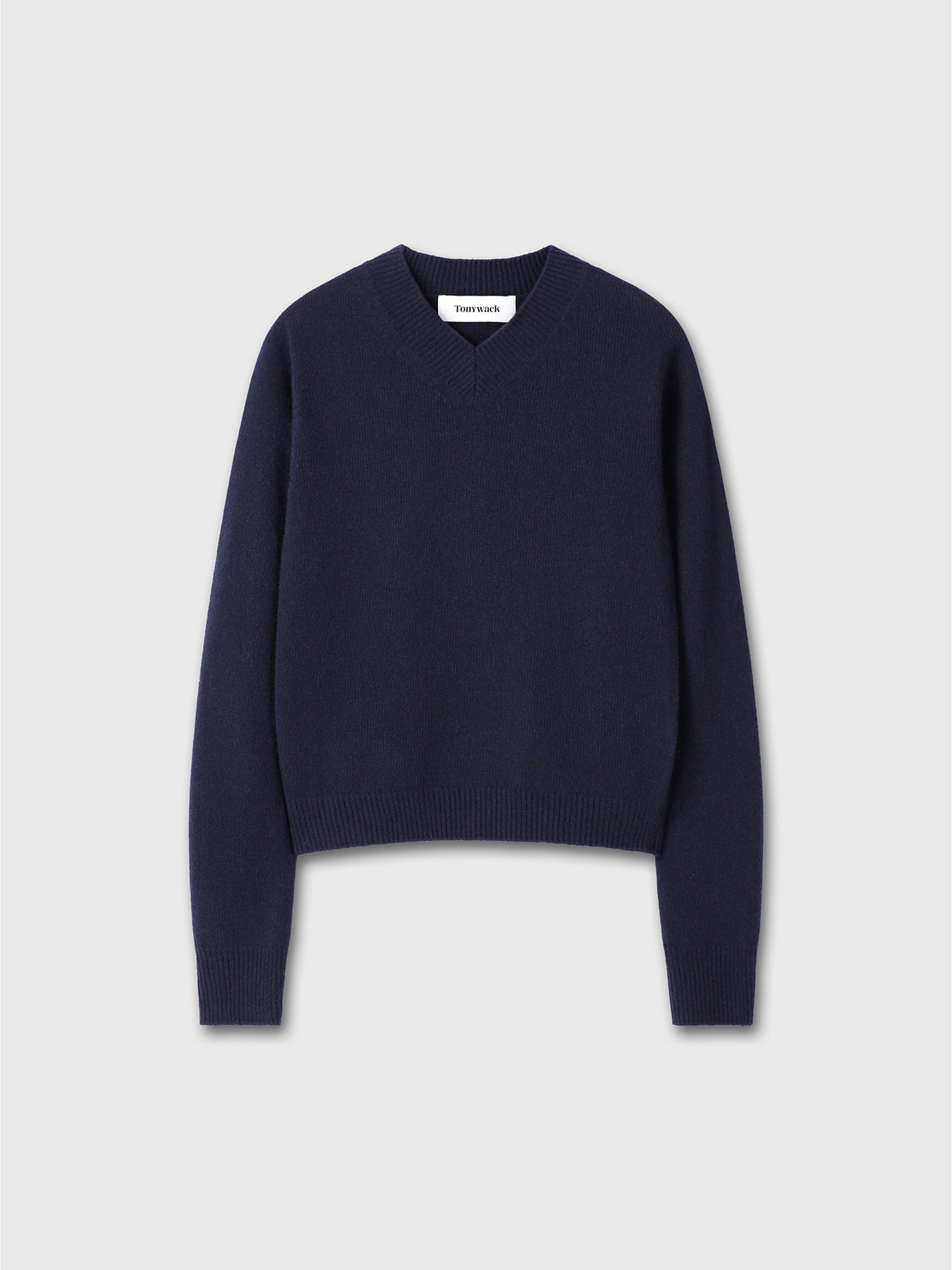 Tonywack - Cropped V-Neck Wool Sweater (Navy) product image 8 | TRAB K-Fashion Australia