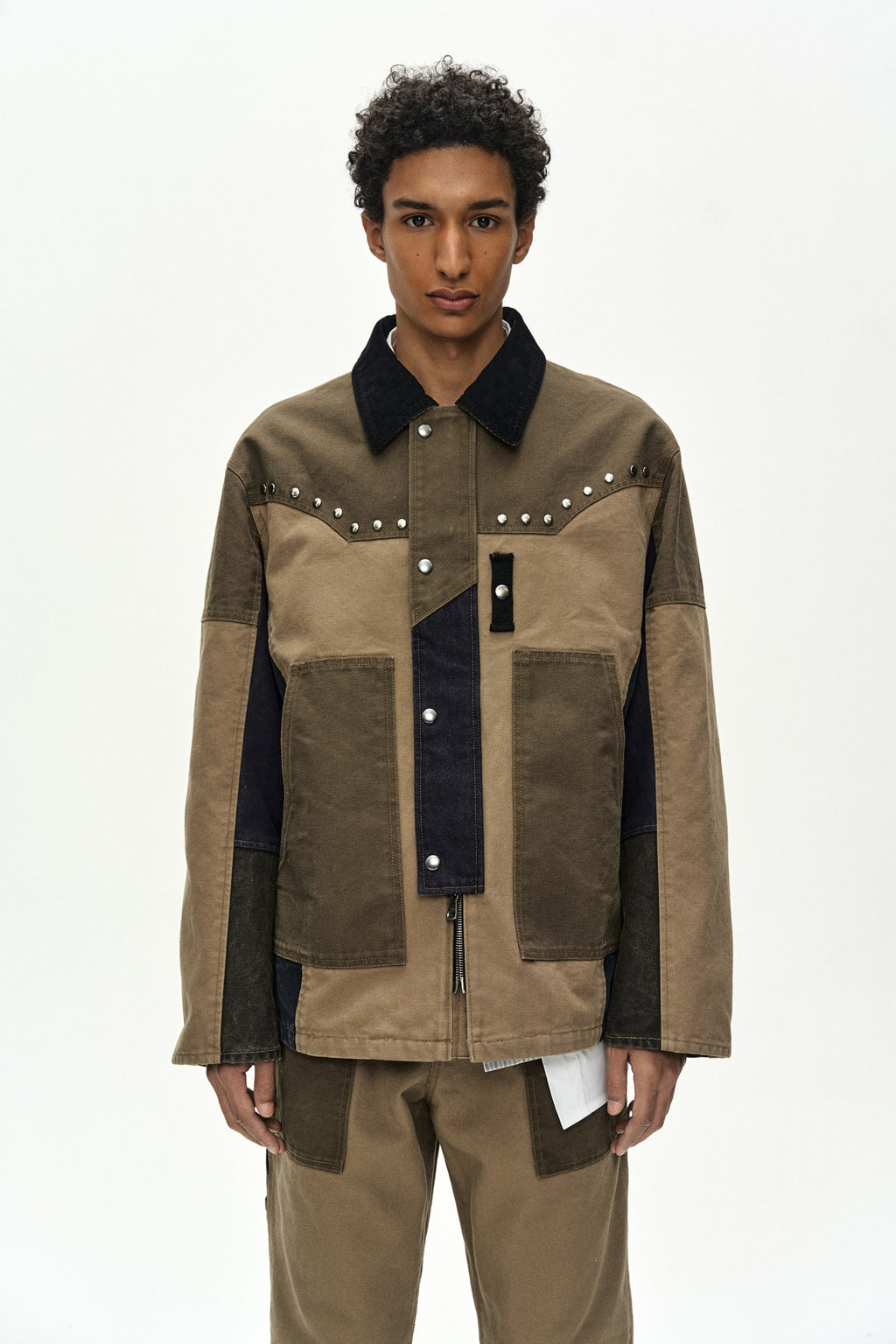 Andersson Bell - Austin Patchwork Washed Jacket (khaki) (Khaki) product image 7 | TRAB K-Fashion Australia