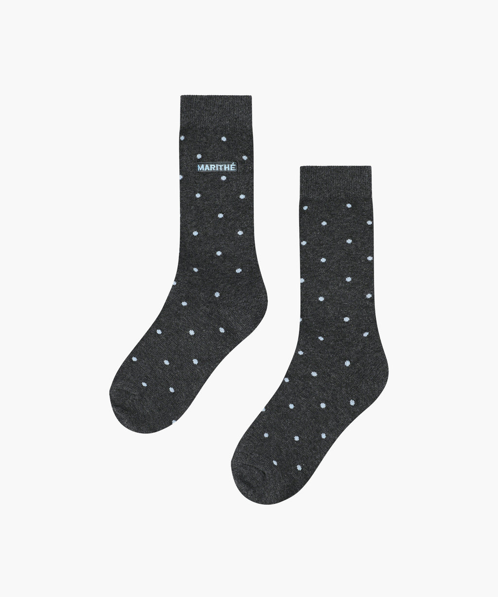 Marithe & Francois Girbaud - Mini Polka Dot Socks (Charcoal) product image 1 | TRAB K-Fashion Australia