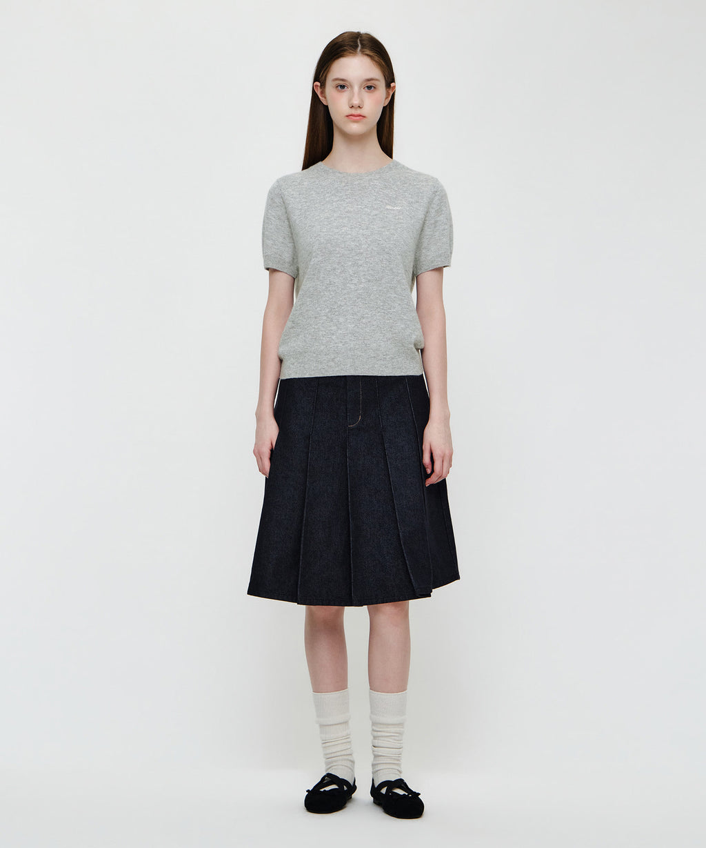Marithe & Francois Girbaud - Small Classic Logo Round Neck Cardigan Set Up (Melange Gray) product image 6 | TRAB K-Fashion Australia