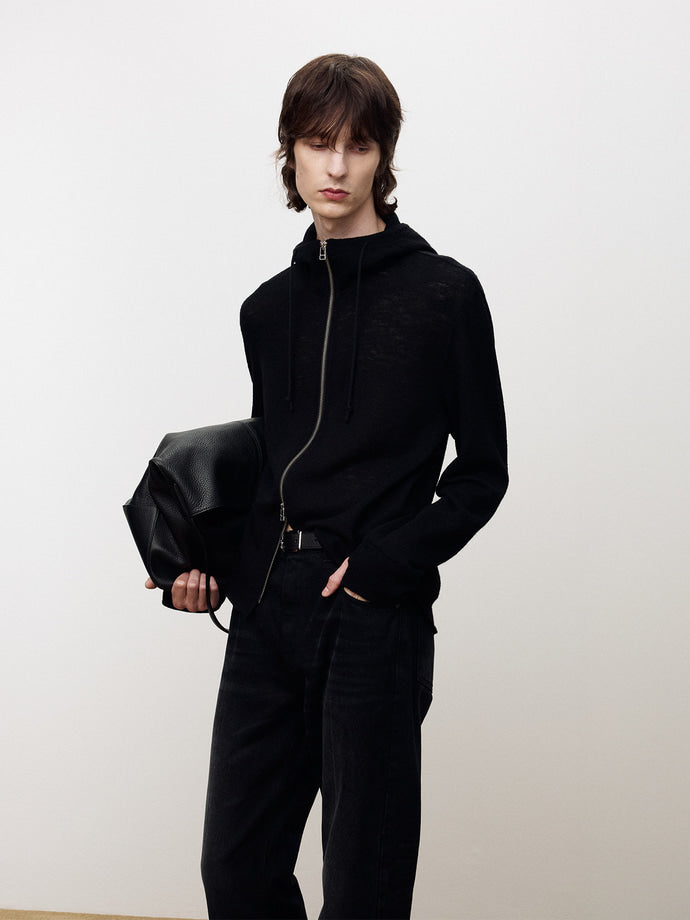 Tonywack - Light Wool Hooded Zip Jacket (Black) product image 5 | TRAB K-Fashion Australia