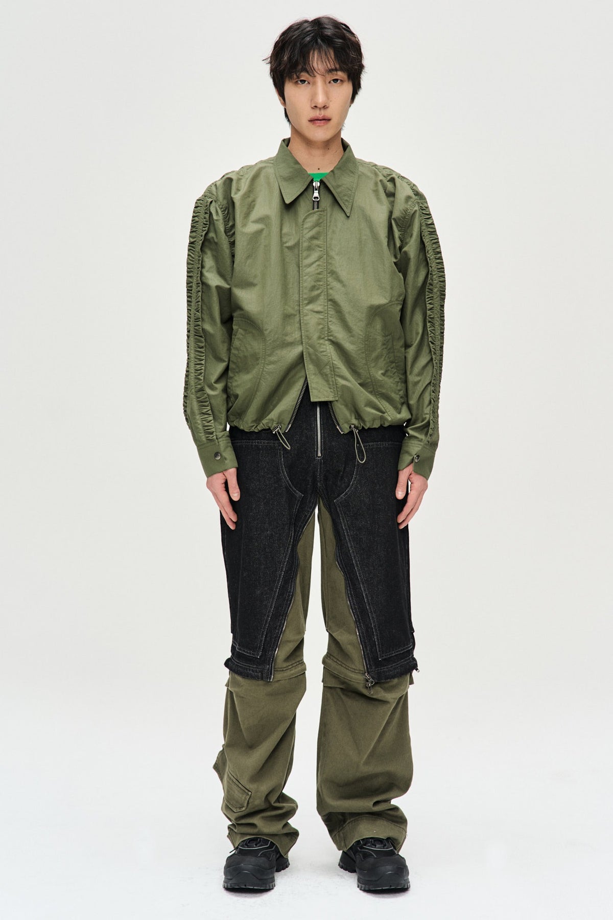 Andersson Bell - Cardin Zip-Up Jacket (Khaki) product image 1 | TRAB K-Fashion Australia