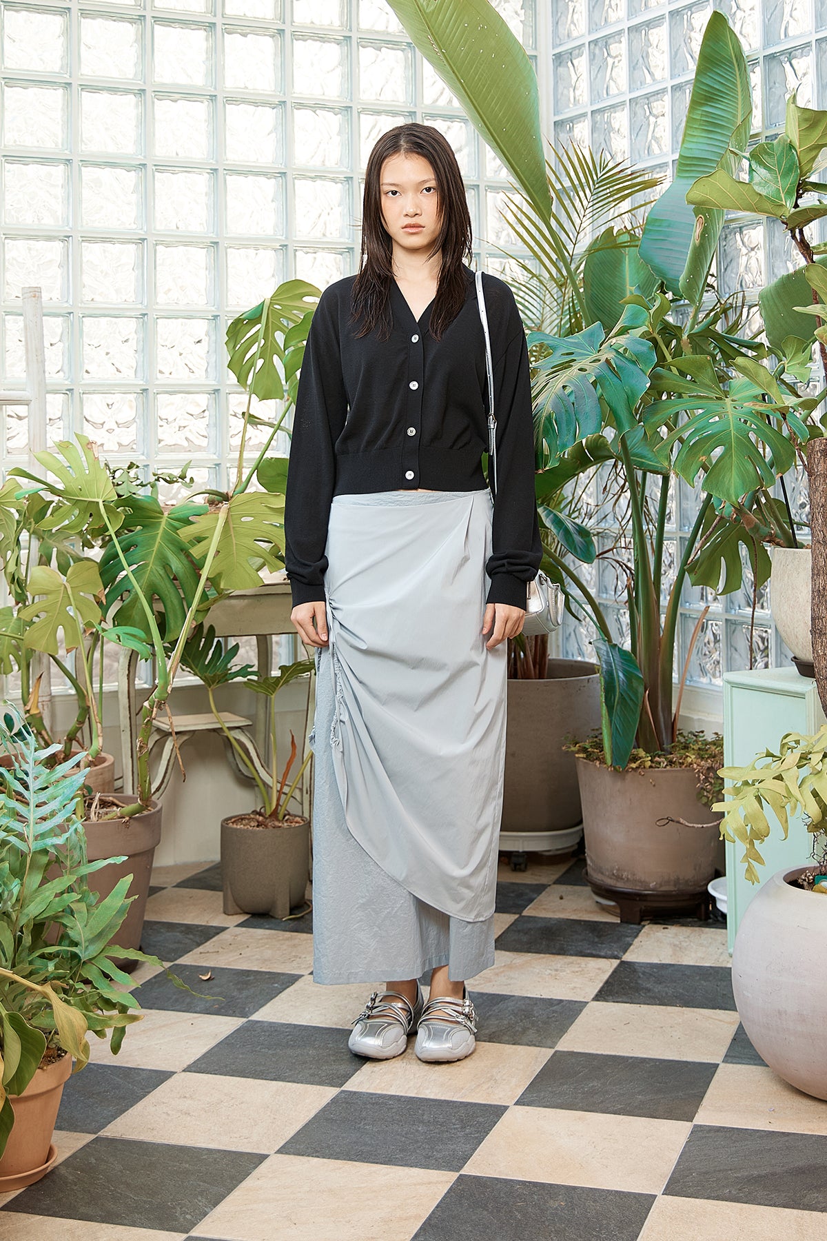 Matin Kim - Back Logo See Through Cardigan (Black) product image 5 | TRAB K-Fashion Australia