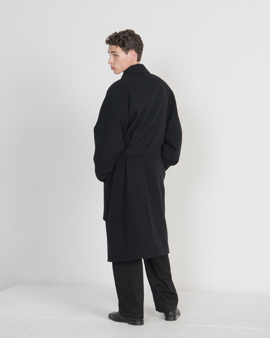 Brownyard - Pure Wool Belted Coat (Black) product image 3 | TRAB K-Fashion Australia