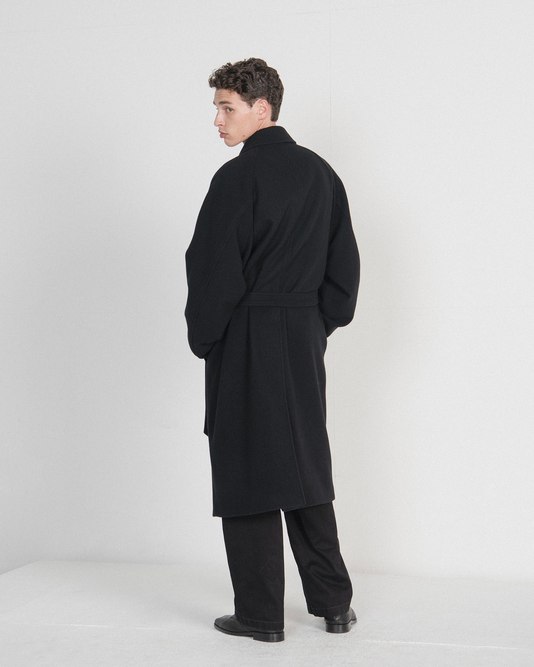 Brownyard - Pure Wool Belted Coat (Black) product image 3 | TRAB K-Fashion Australia