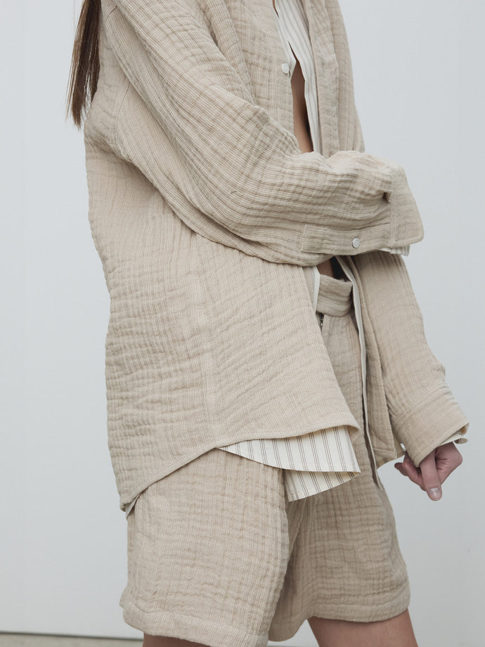 Tonywack - Double Weave Linen Shirt (French Beige) product image 5 | TRAB K-Fashion Australia