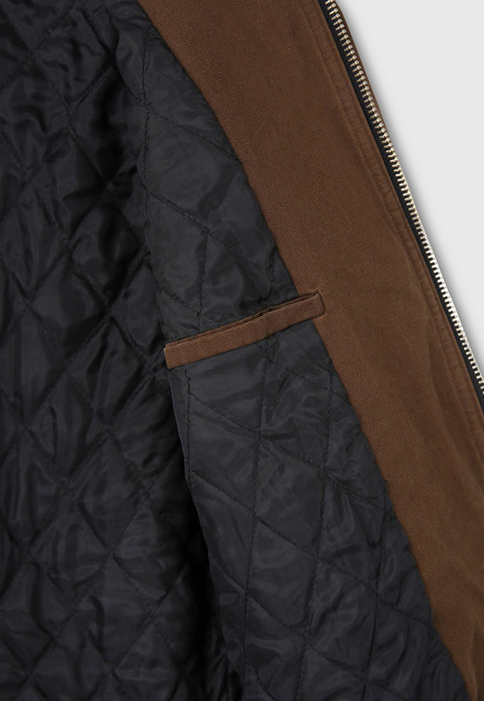 Tonywack - Leather Collar Garment-Washed Zip Work Jacket (Brown) product image 15 | TRAB K-Fashion Australia