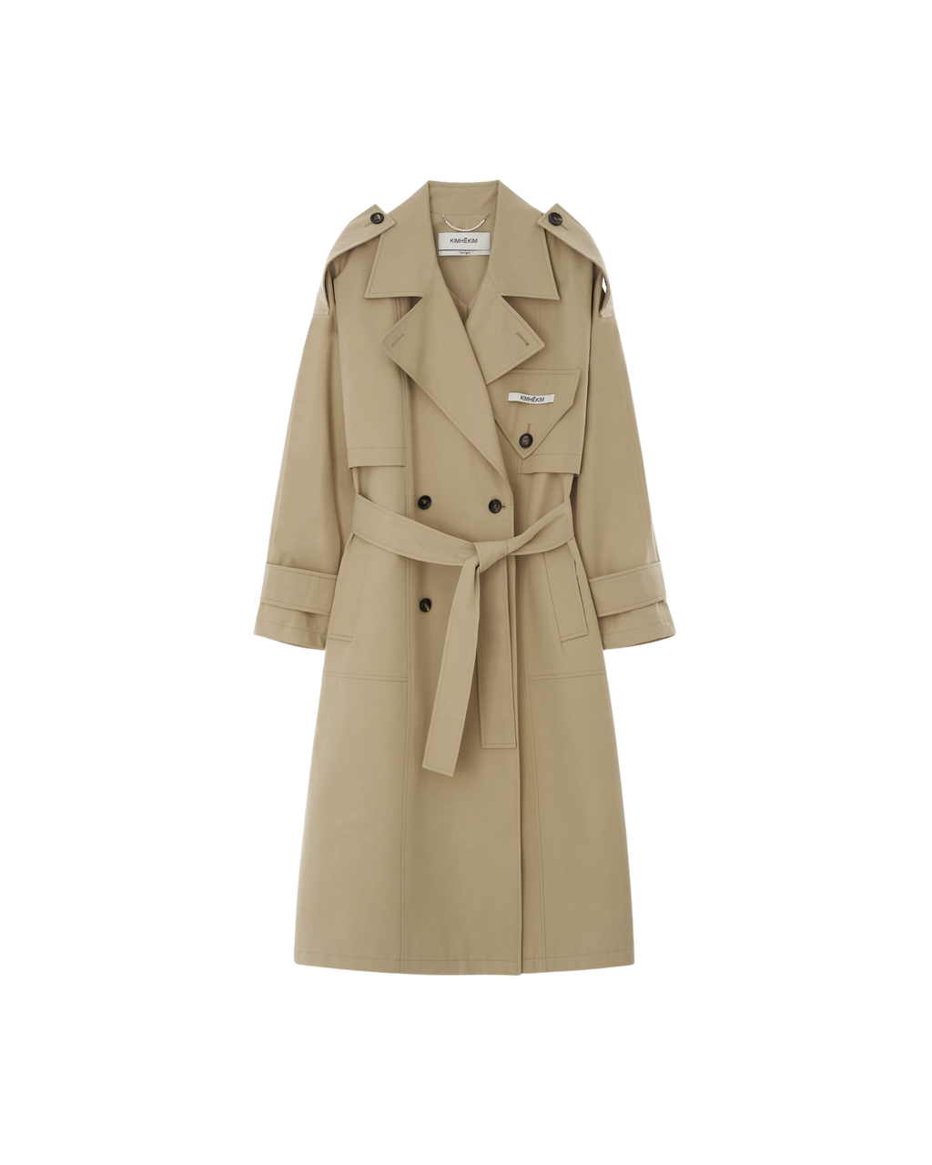 Kimhe Kim - One Pocket Oversized Trench Coat (Beige) product image 6 | TRAB K-Fashion Australia
