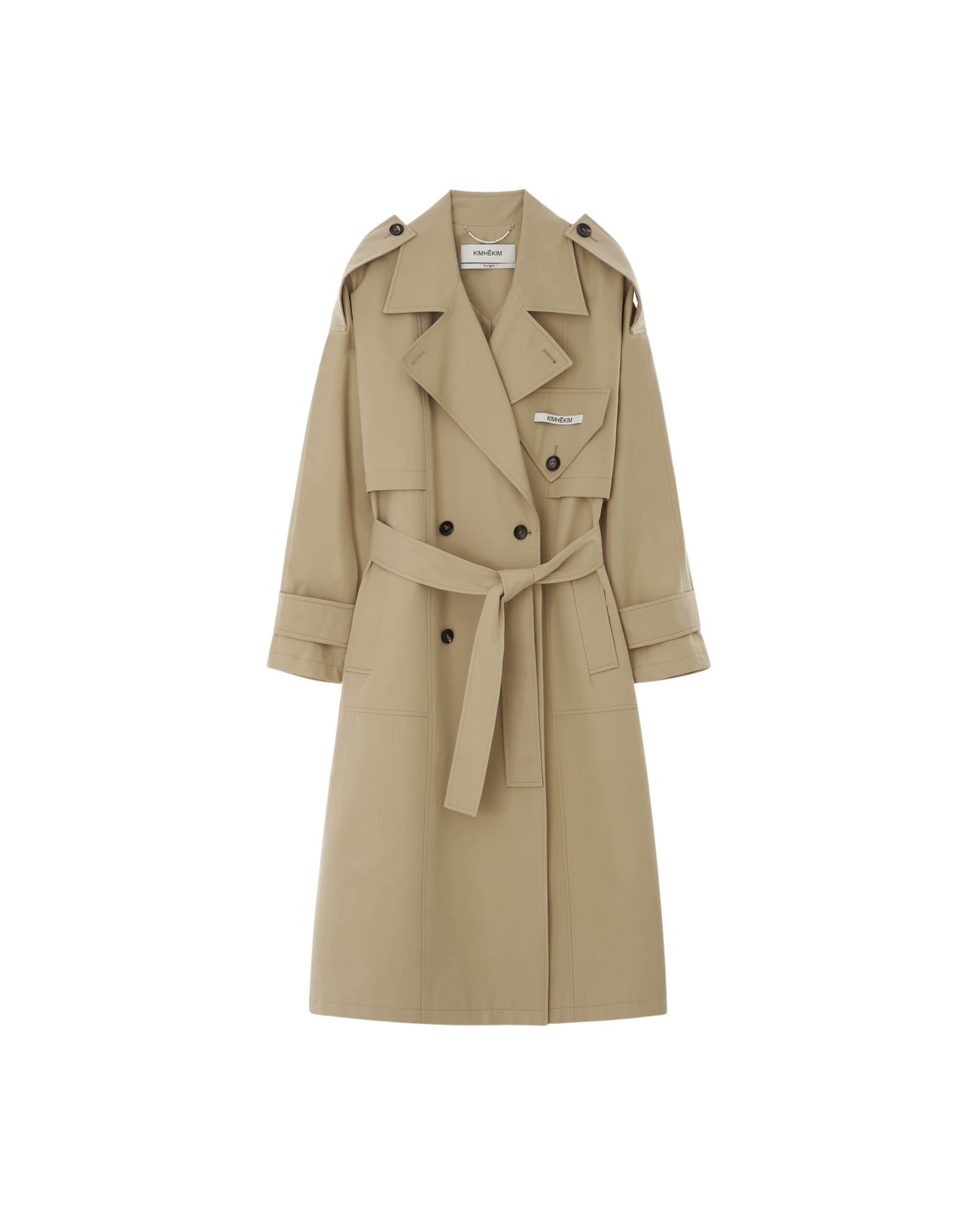 Kimhe Kim - One Pocket Oversized Trench Coat (Beige) product image 6 | TRAB K-Fashion Australia