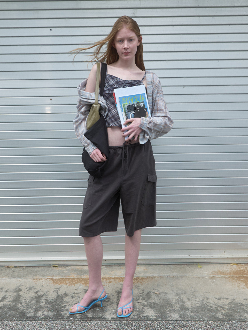 Kijun - Washed Cargo Bermuda Shorts (Charcoal) product image 7 | TRAB K-Fashion Australia