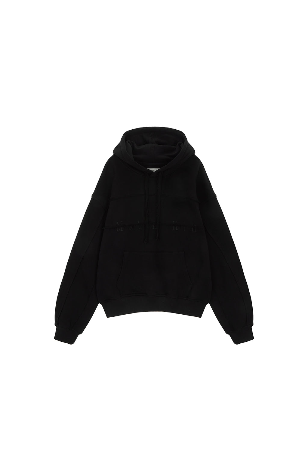 Matin Kim - Cutted Logo Hoody (Black) product image 1 | TRAB K-Fashion Australia