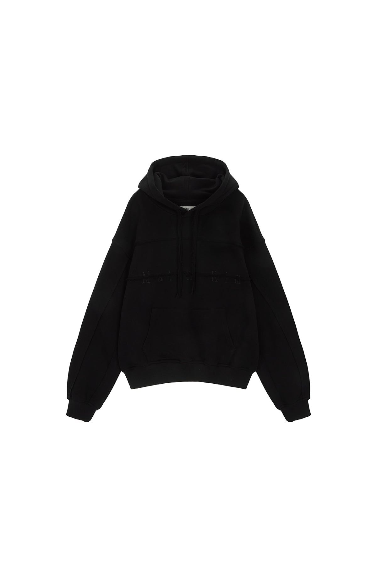 Matin Kim - Cutted Logo Hoody (Black) product image 1 | TRAB K-Fashion Australia