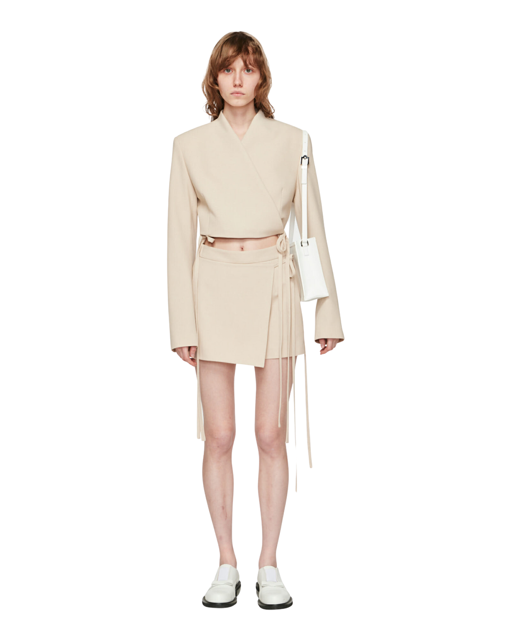 Kimhe Kim - Wrapped Tied Pants Skirt (Beige) product image 1 | TRAB K-Fashion Australia