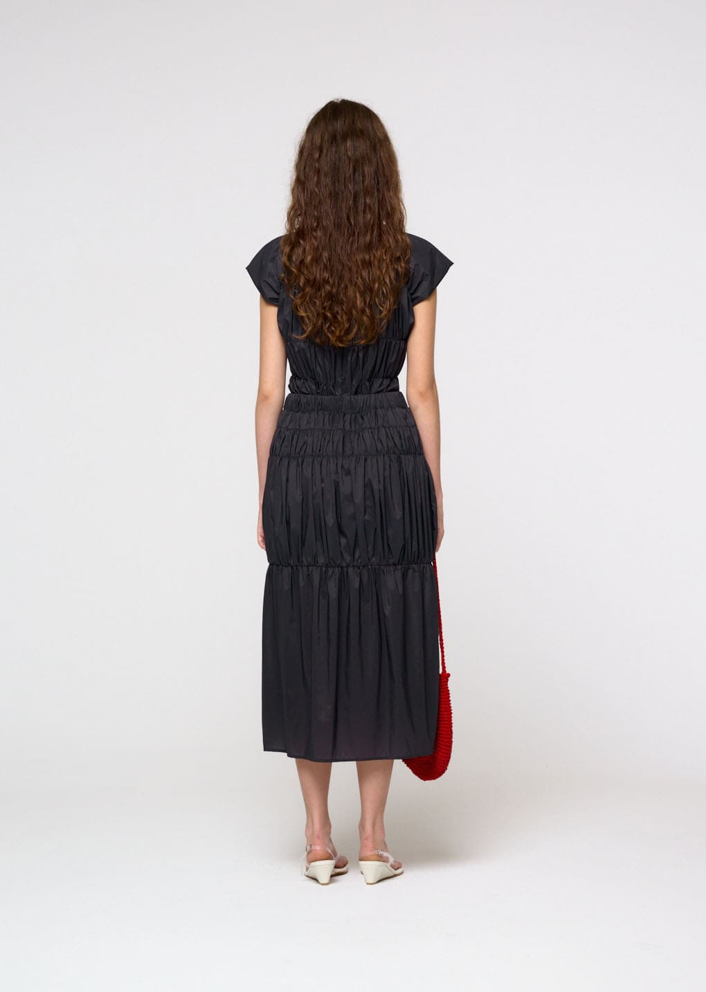 Amomento - Nylon Shirring Dress (Charcoal) product image 4 | TRAB K-Fashion Australia