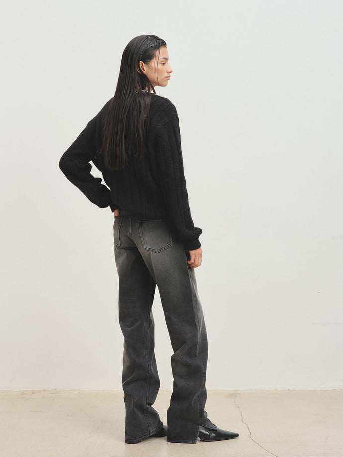 Tonywack - Straight Denim Trousers (Washed Black) product image 3 | TRAB K-Fashion Australia