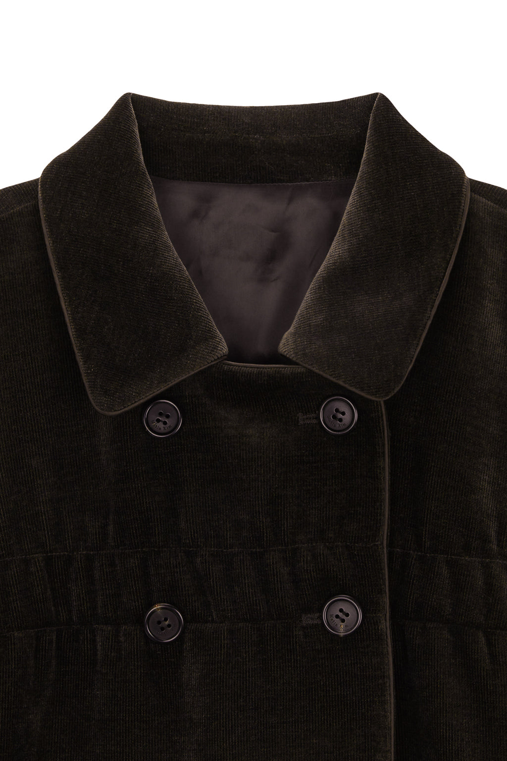 Matin Kim - Velvet Double Crop Jacket (Khaki Brown) product image 3 | TRAB K-Fashion Australia