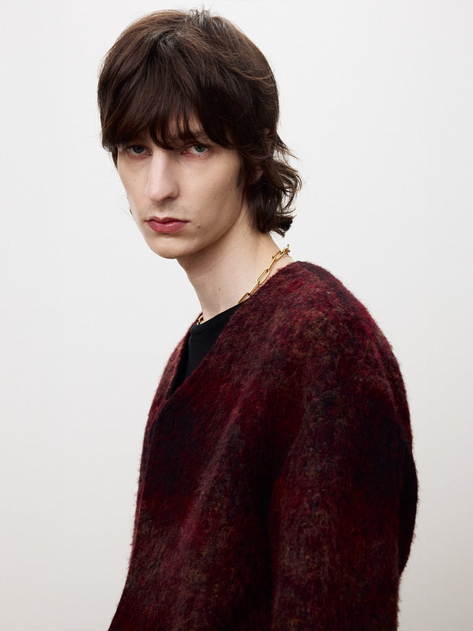 Tonywack - Mohair V-Neck Blouson (Italian Fabric) (Dark Red) product image 8 | TRAB K-Fashion Australia