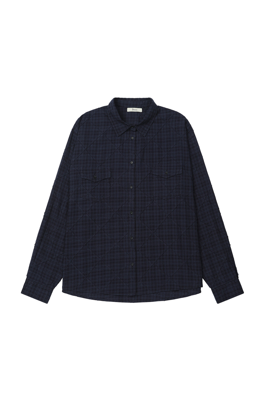 Deinet - Double Checkered Overfit Shirt (Navy) product image 10 | TRAB K-Fashion Australia