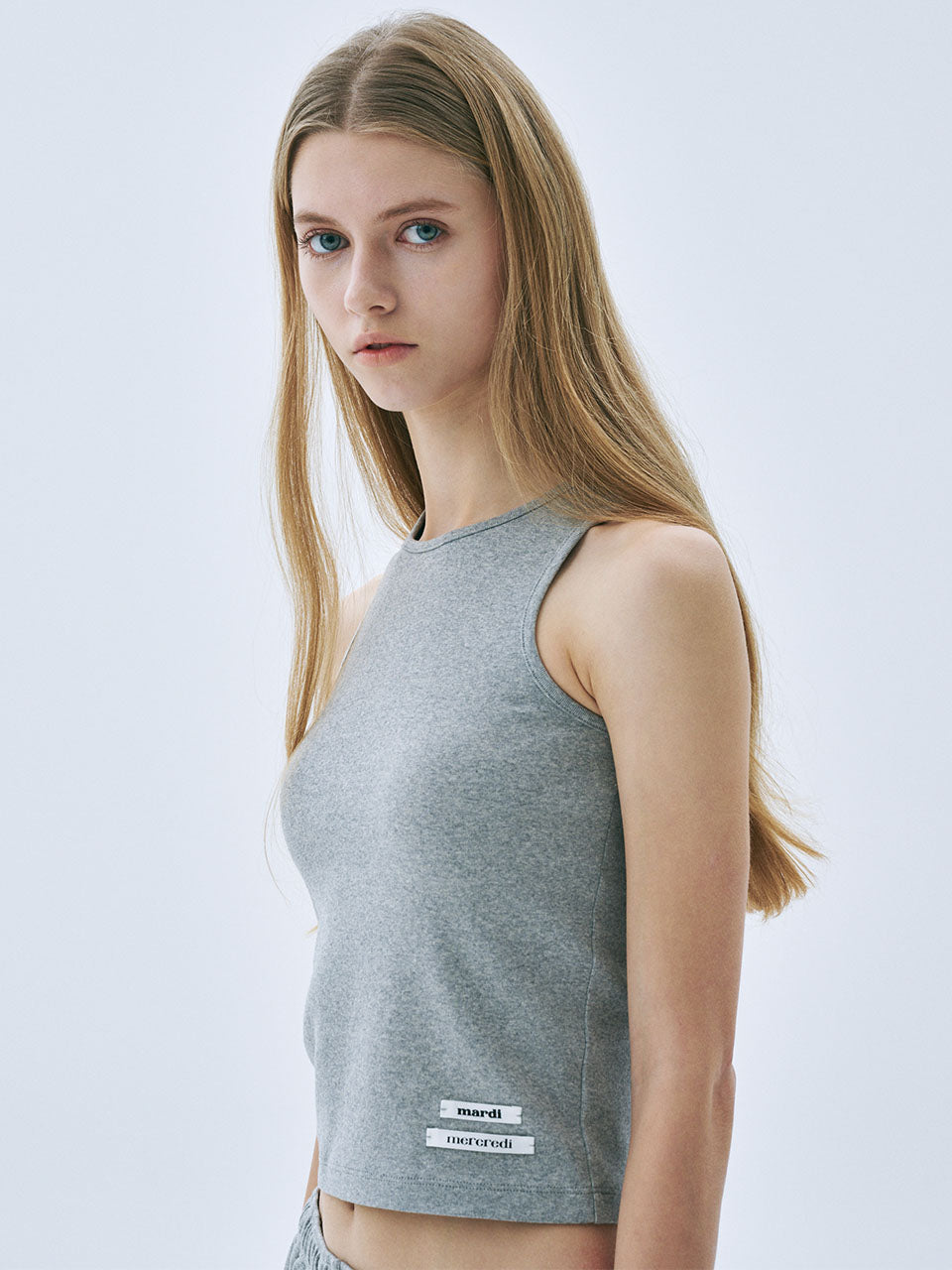 Mardi Mercredi - Basic Tank Double Label (Grey) product image 1 | TRAB K-Fashion Australia