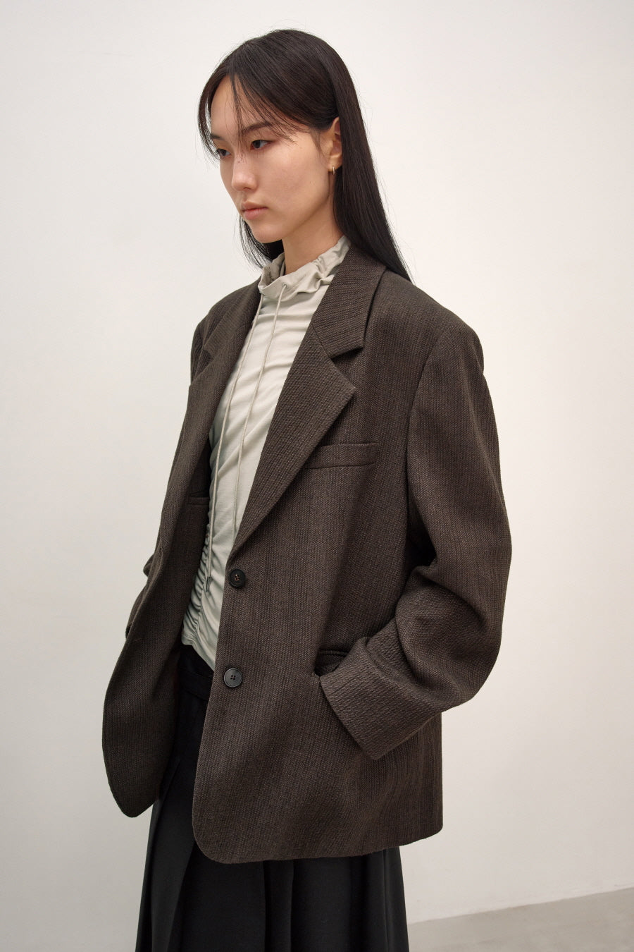 Insilence - Oversize Wool Blazer (Brown) product image 6 | TRAB K-Fashion Australia