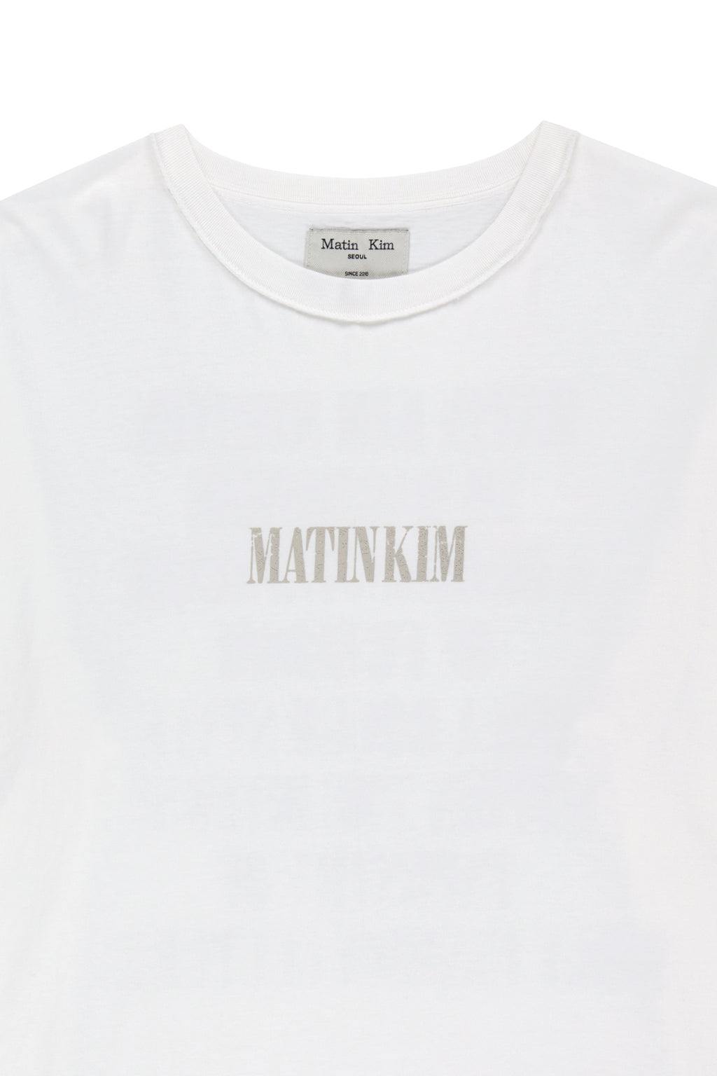 Matin Kim - Vintage Lettering Graffiti Top (White) product image 3 | TRAB K-Fashion Australia