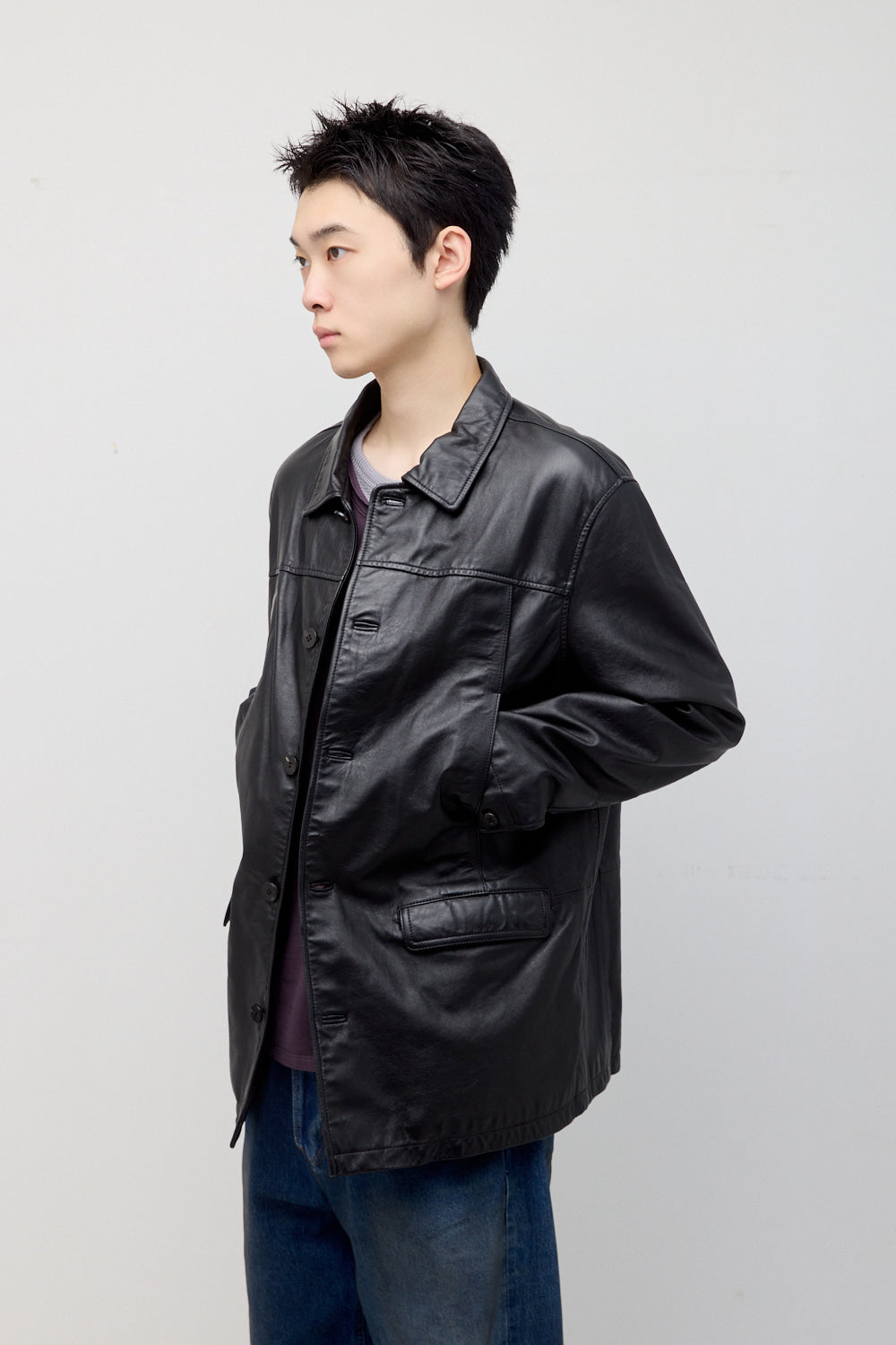 Hatchingroom - Car Coat Cow Leather (Black) product image 9 | TRAB K-Fashion Australia