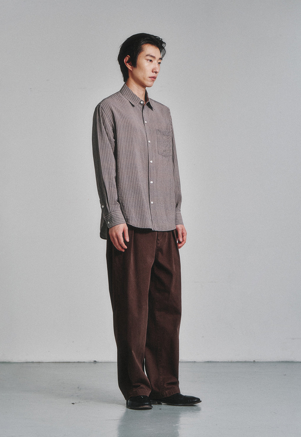 Art if acts - Wrinkle Rayon Shirt (Wood/Cream) product image 3 | TRAB K-Fashion Australia