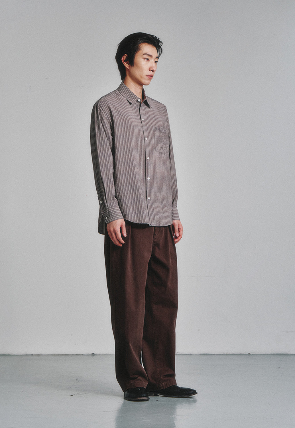 Art if acts - Wrinkle Rayon Shirt (Wood/Cream) product image 3 | TRAB K-Fashion Australia