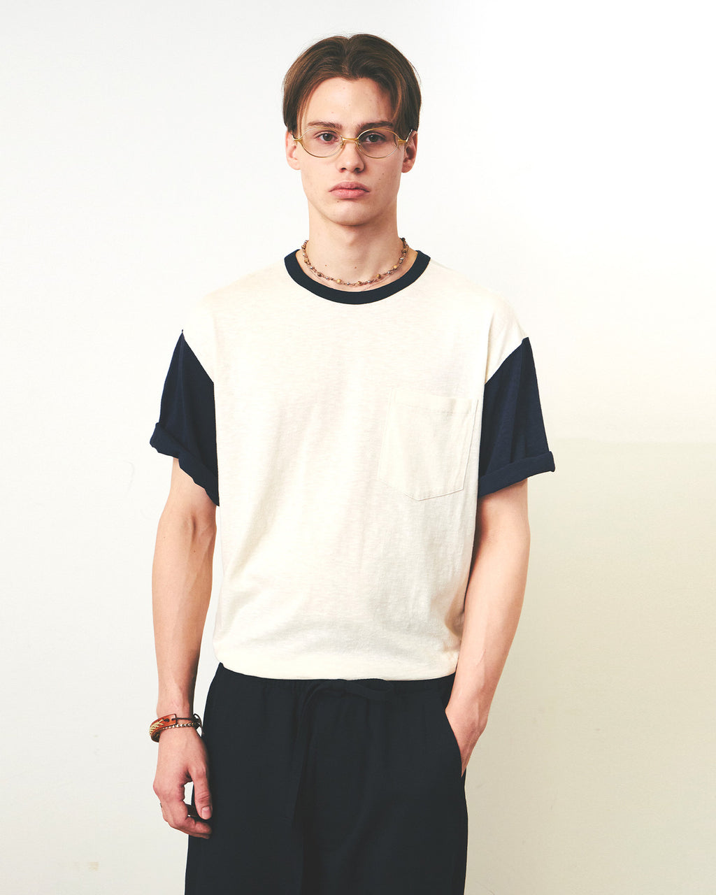 Eastlogue - Rally Club Ringer T-shirts (Cream & Navy) product image 3 | TRAB K-Fashion Australia