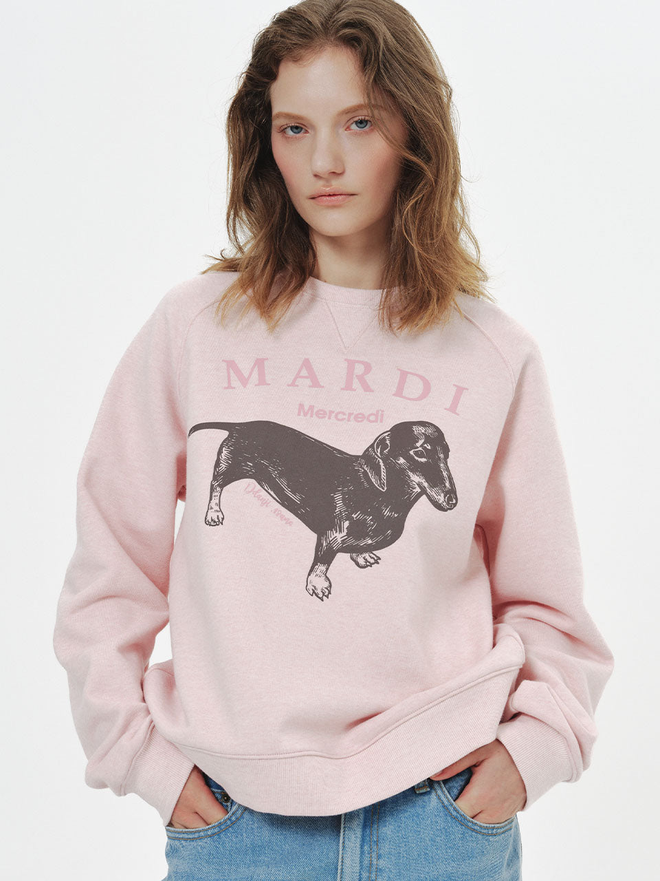 Mardi Mercredi - Sweatshirt Raglan Ddanji (Pink Indipink) product image 1 | TRAB K-Fashion Australia
