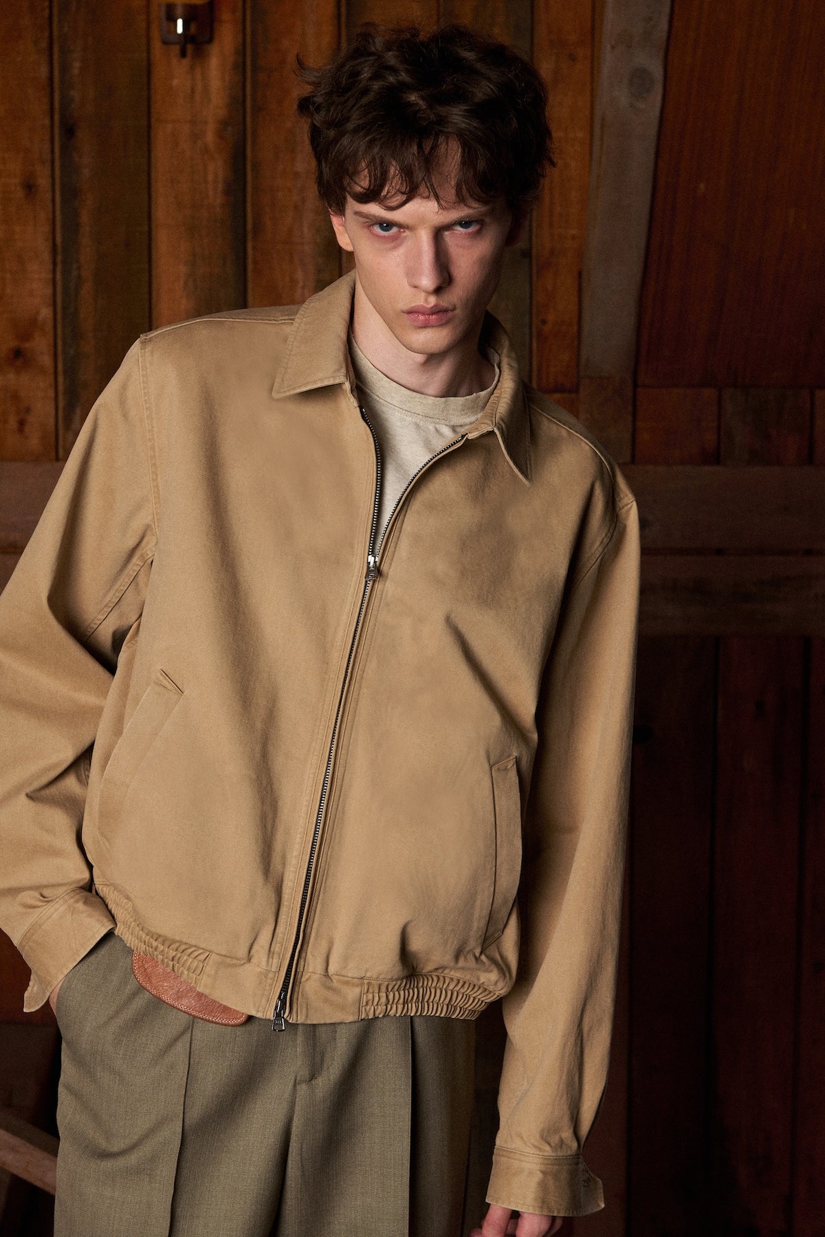 STU - Curved Cuff Jacket (Beige) product image 10 | TRAB K-Fashion Australia