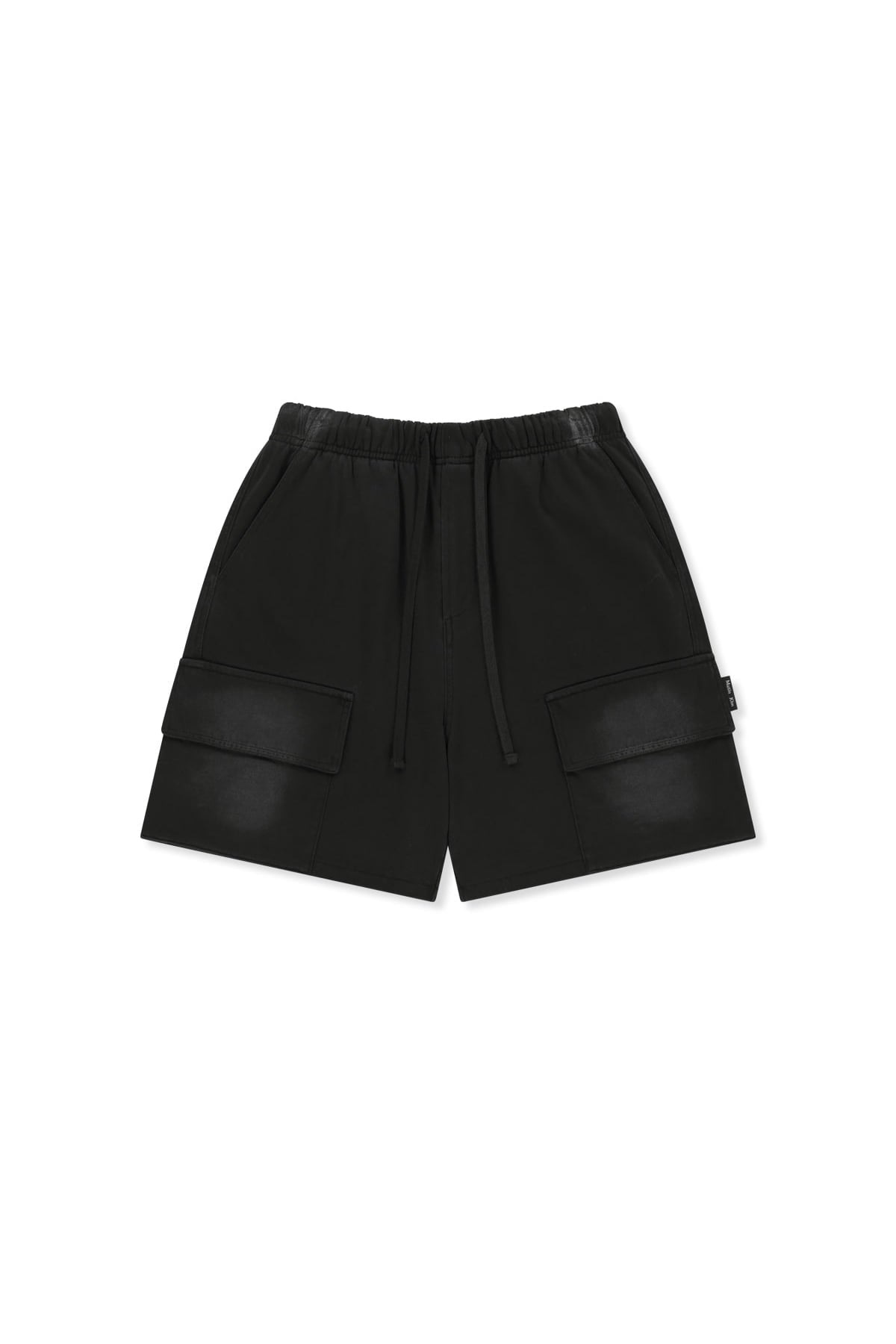 Matin Kim - Vintage Washed Terry Cargo Shorts (Black) product image 1 | TRAB K-Fashion Australia