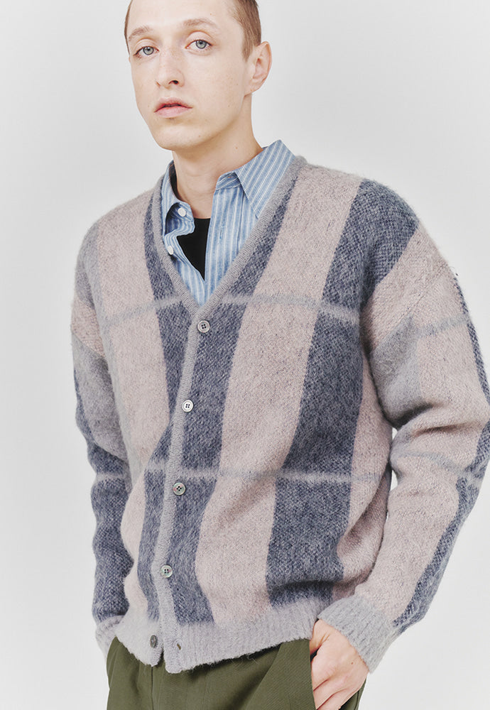 Art if acts - Mohair Ombre Check Cardigan (Grey) product image 5 | TRAB K-Fashion Australia