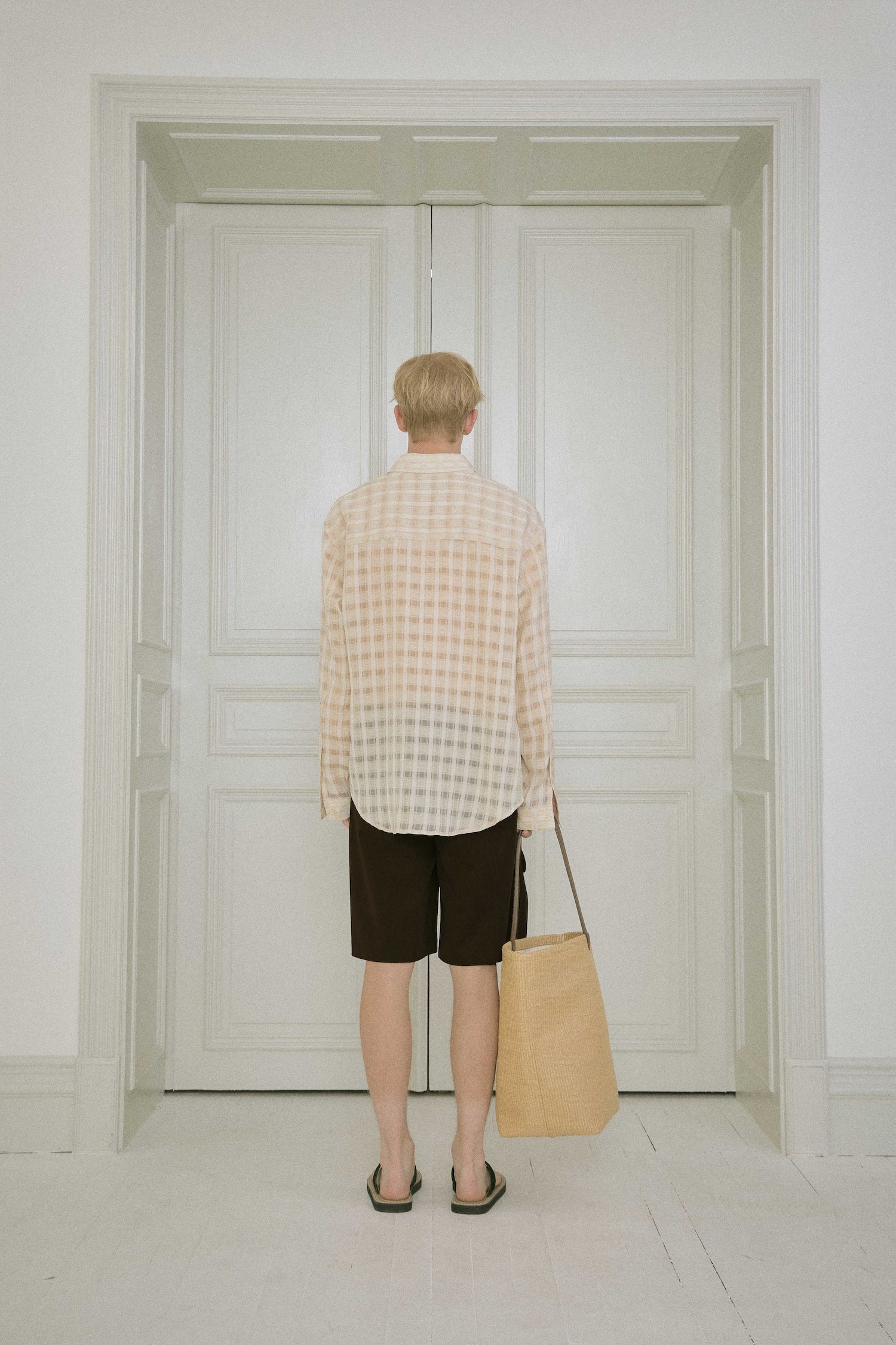 STU - Comfortable Check Shirt (Beige) product image 4 | TRAB K-Fashion Australia