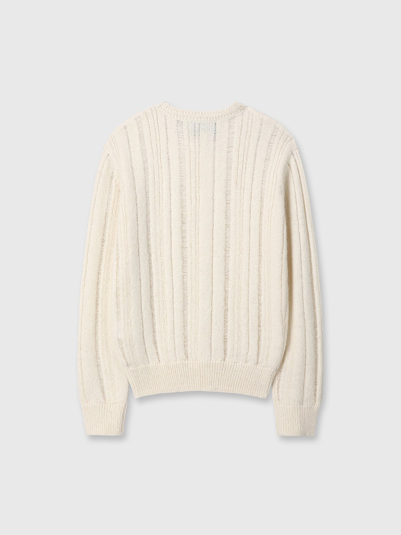 Tonywack - Kid Mohair Distressed Ribbed Sweater (Ecru) product image 7 | TRAB K-Fashion Australia
