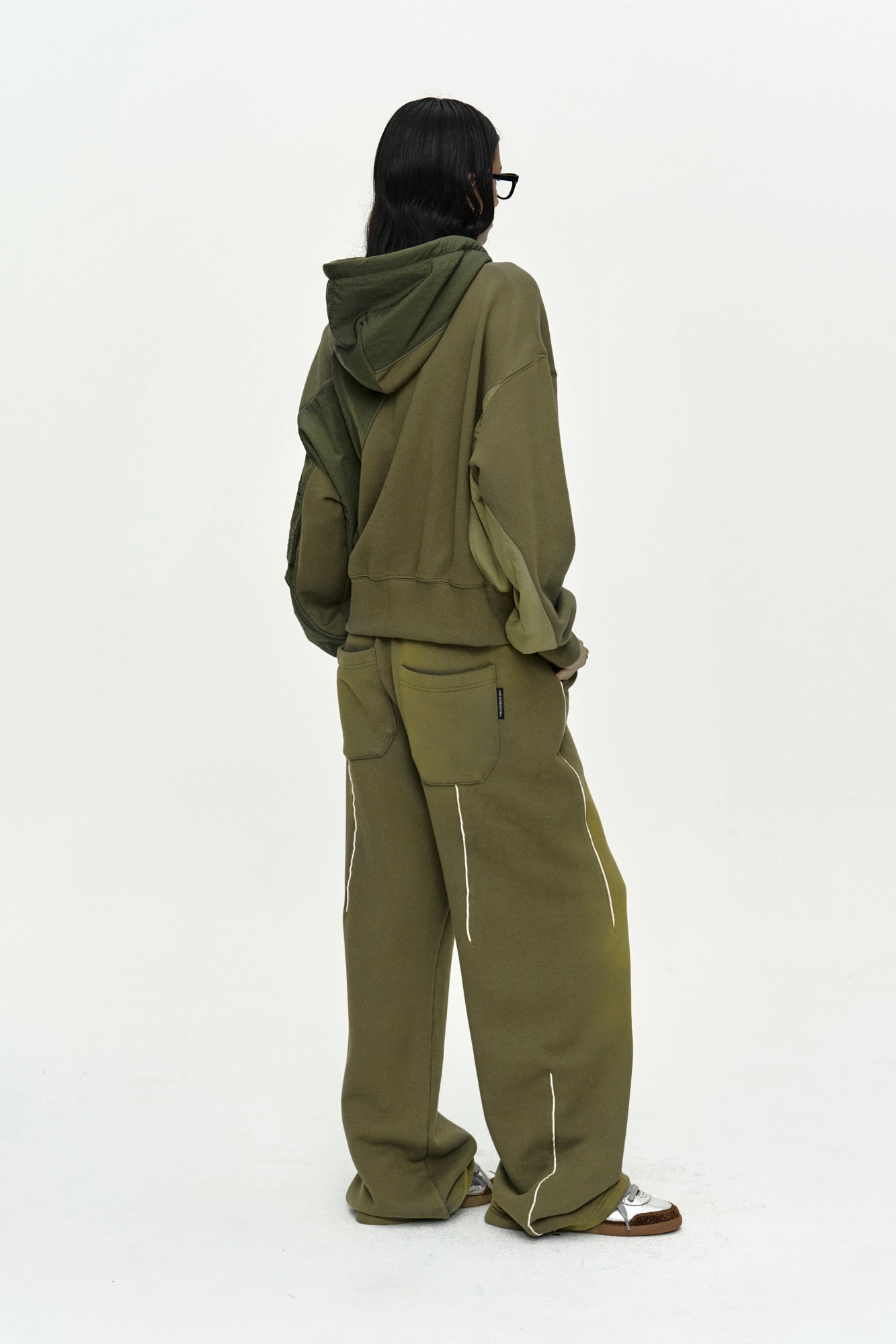 Andersson Bell - Unisex Piping Line Dyed Sweat Pants (Khaki) product image 3 | TRAB K-Fashion Australia