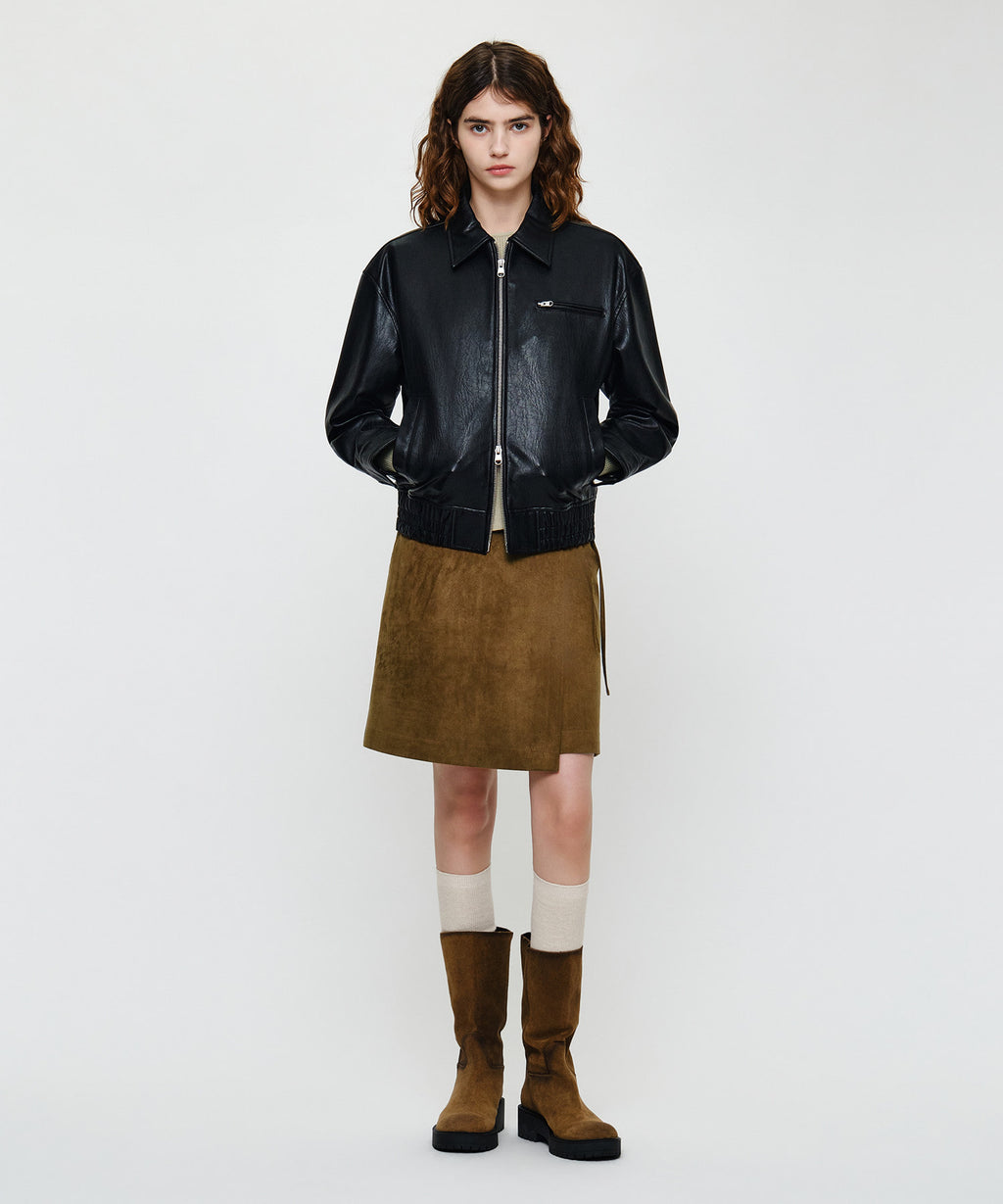 Marithe & Francois Girbaud - Faux Leather Collar Jacket (Black) product image 5 | TRAB K-Fashion Australia