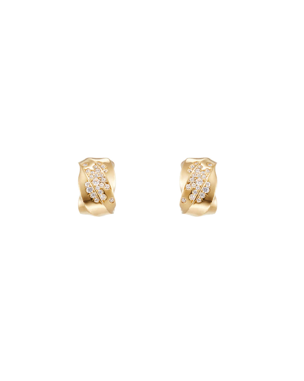 Numbering - Pave Sculpted Wave Hoop Earrings #3124 product image 6 | TRAB K-Fashion Australia