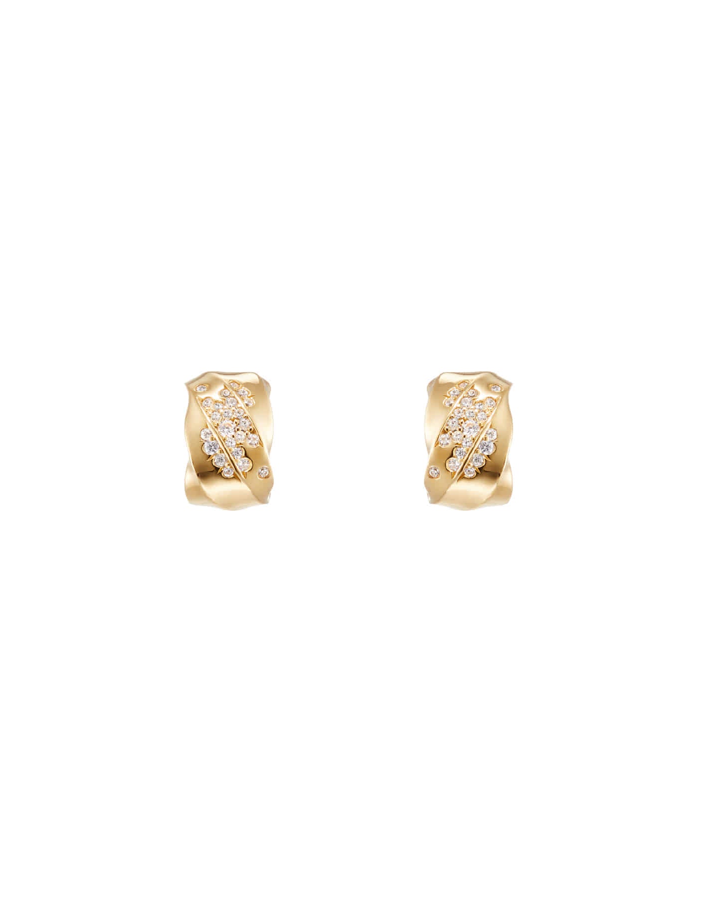 Numbering - Pave Sculpted Wave Hoop Earrings #3124 product image 6 | TRAB K-Fashion Australia