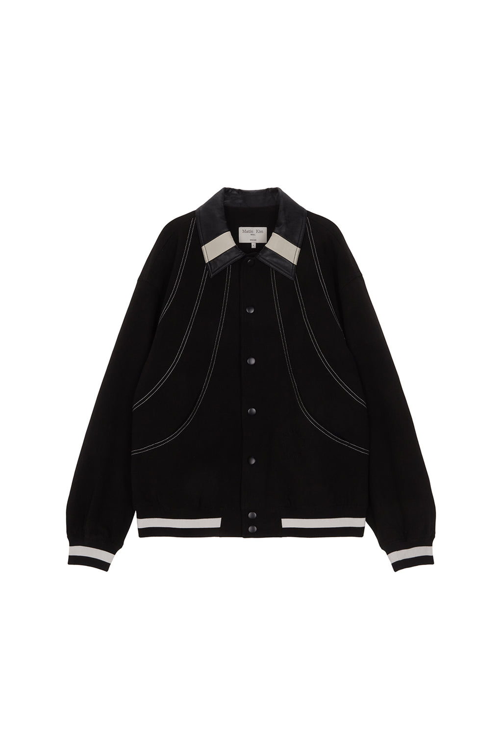 Matin Kim - Stitch Varsity Jumper (Black) product image 1 | TRAB K-Fashion Australia